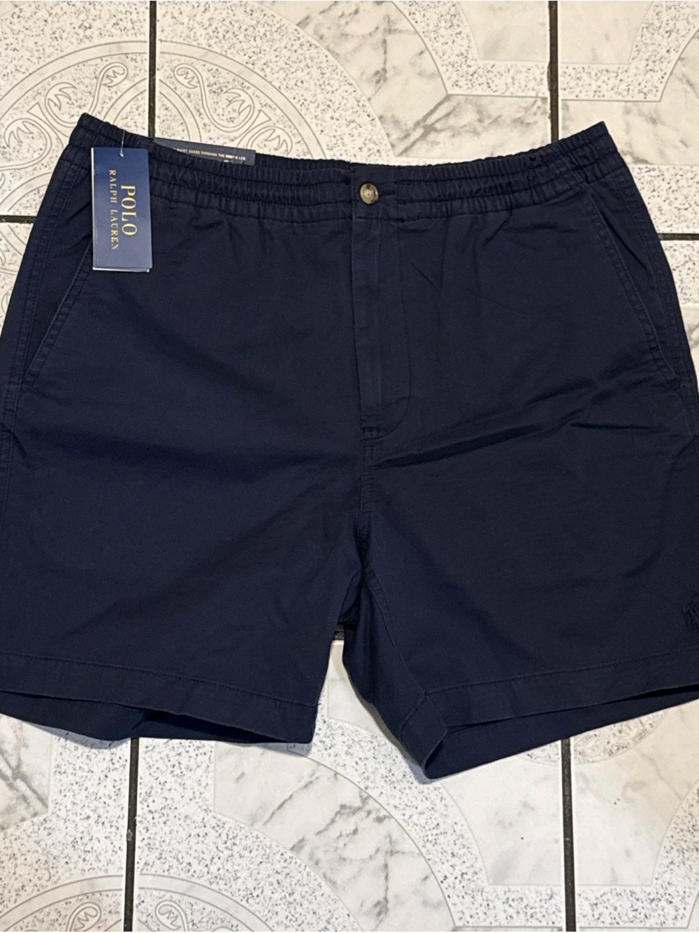 New Polo Ralph Lauren Prepster Stretch Chino 6" Shorts Ink Blue Mens Size Medium